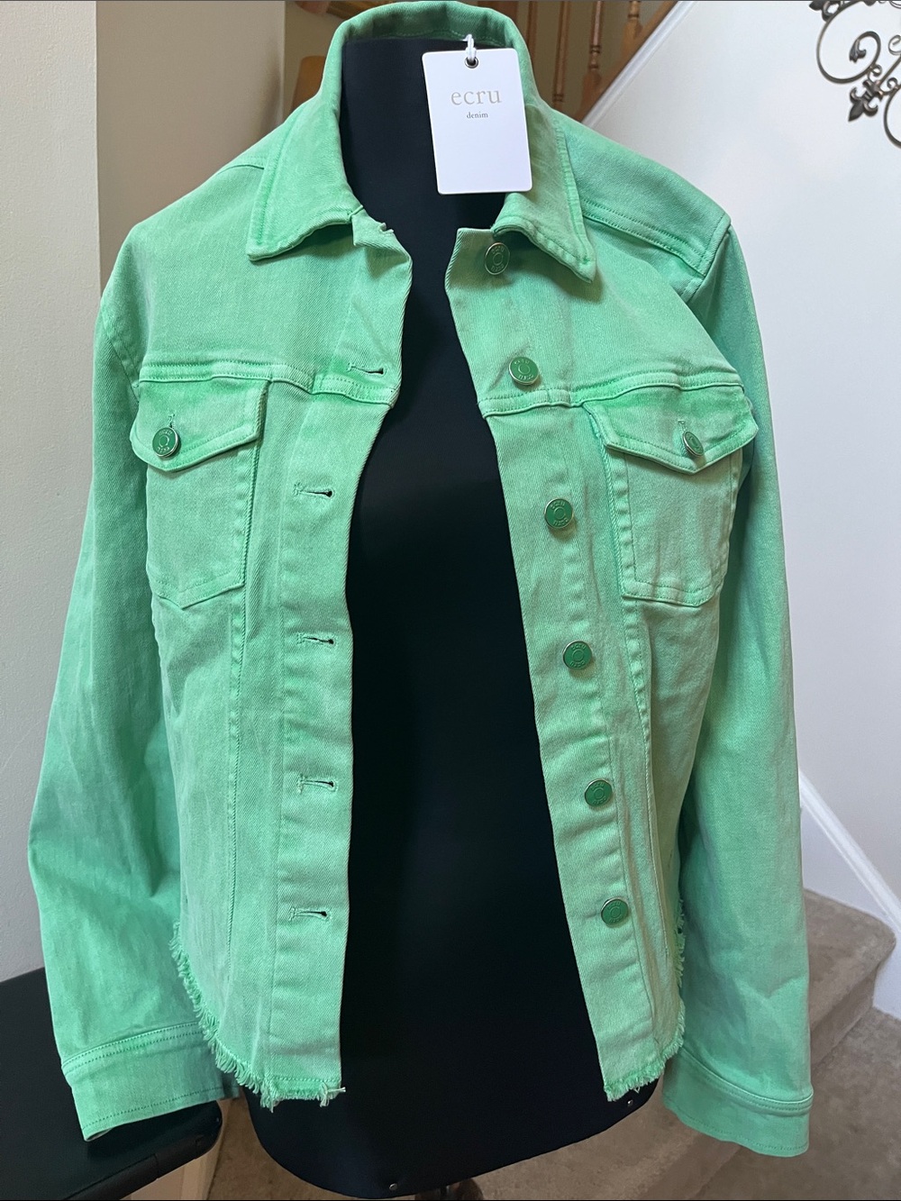 NWT - Ecru denim jacket Spring Green size L